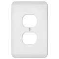 Amerelle Perry Textured White 1 gang Stamped Steel Duplex Outlet Wall Plate 635DW